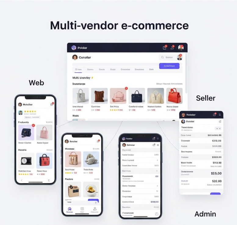 Multi-Vendor E-commerce - Complete eCommerce Mobile App,Web,Seller and Admin Panel SAAS